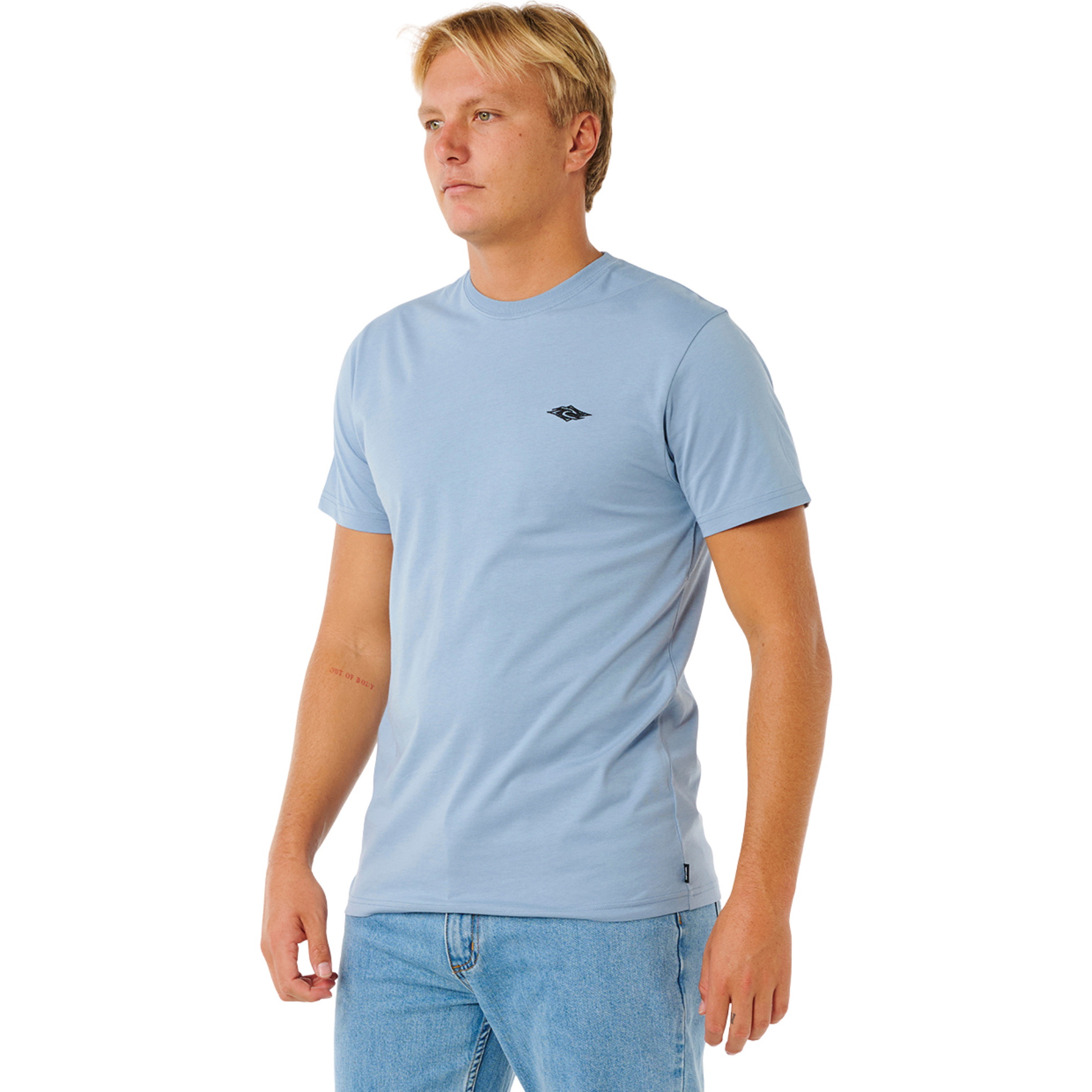 2026 Rip Curl M&auml;nner Streamline Embroid Tee 10XMTE - Faded Denim